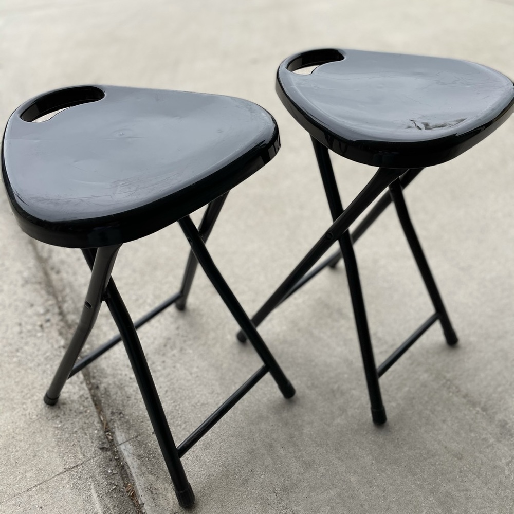 Atlantic 20 Pack Folding Stool with Handle, Black